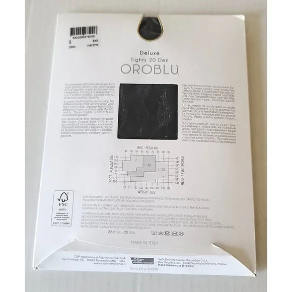 OROBLU Deluxe Tights 20 Denier Size S Black With Metallic Threads VOBC67789 NEW - Picture 3 of 12